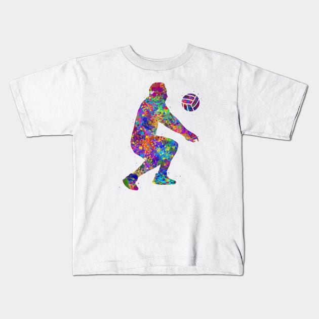 Volleyball Kids T-Shirt by Yahya Art